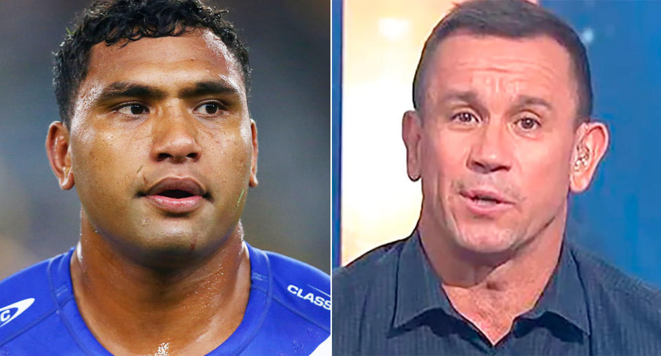 Pictured right is Matty Johns and NRL star Tevita Pangai Jr on the left.