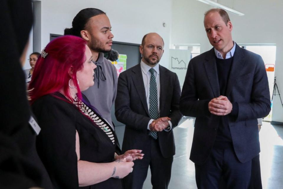 The Prince of Wales, 41, who has long been an advocate for helping the homeless, visited a housing workshop. REUTERS