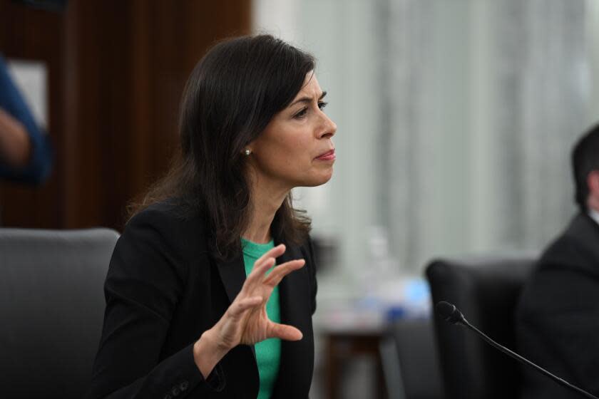 Jessica Rosenworcel speaks during a committee hearing to examine the Federal Communications Commission on Capitol Hill