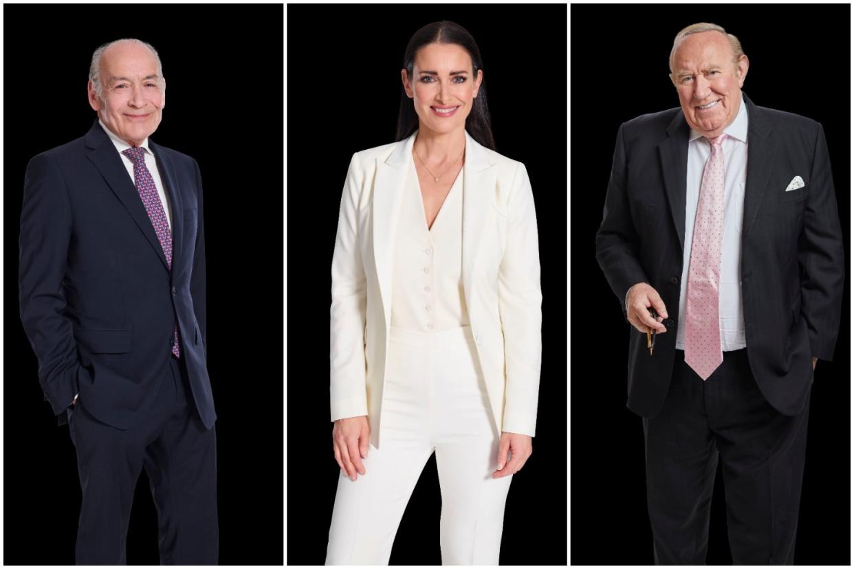 Alastair Stewart Kirsty Gallacher and Andrew Neil (PA)