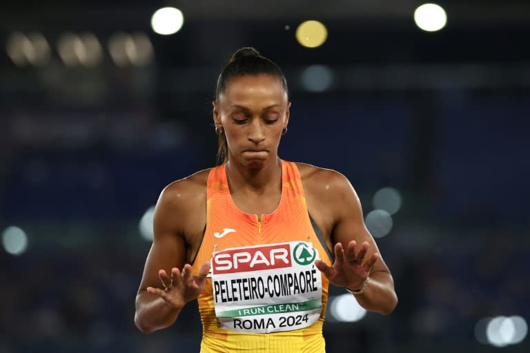 La española Ana Peleteiro compite en la final de triple salto del Campeonato de Europa de Atletismo, el 9 de junio de 2024 en Roma (Anne-Christine Poujoulat)