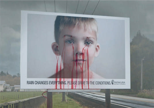 Billboard advertising: Bleeding billboards