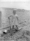 <p>This picture shows a two-year-old Princess Alexandra pictured on the beach at St Margarets Bay in Kent.</p>