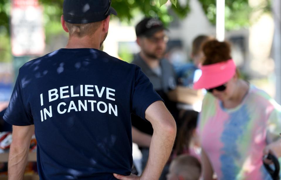 The Canton City Police Department held its first 2024 "We Believe in Canton" community event on Wednesday at Centennial Plaza in Canton.