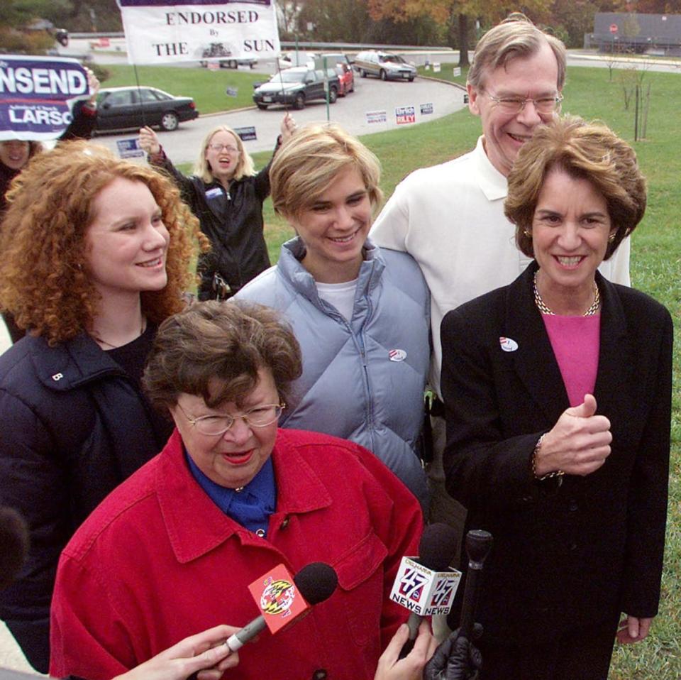 <div class="inline-image__caption"><p>Kathleen Kennedy (right) pictured on the campaign trail in 2002 with daughter, Maeve (center).</p></div> <div class="inline-image__credit">Brendan McDermid/Reuters</div>