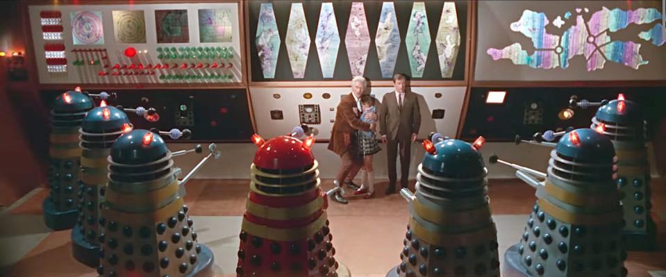 dr who and the daleks, with peter cushing