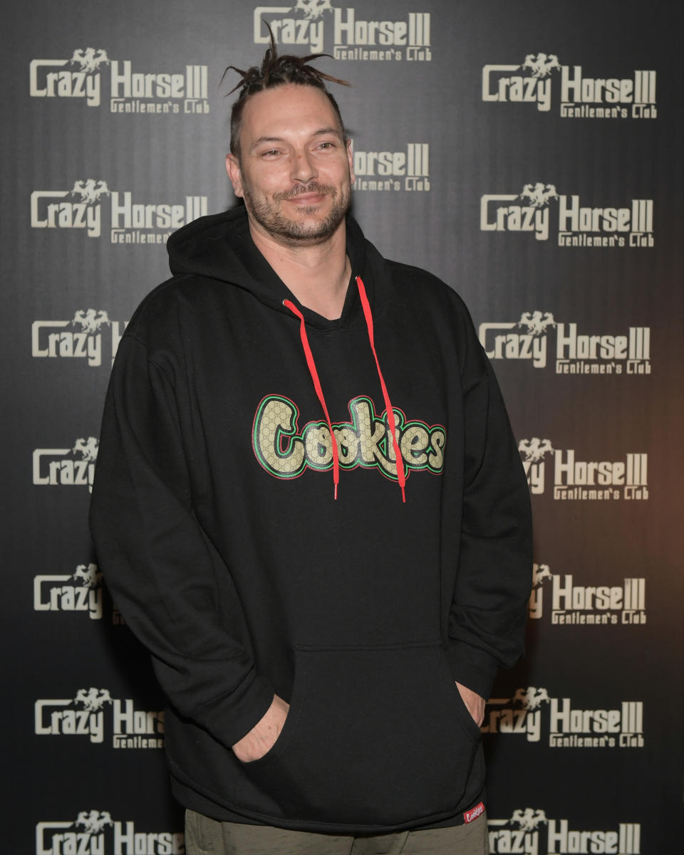 DJ Kevin Federline arrives at the Crazy Horse III Gentlemen's Club to celebrate his birthday on March 24, 2018 in Las Vegas, Nevada