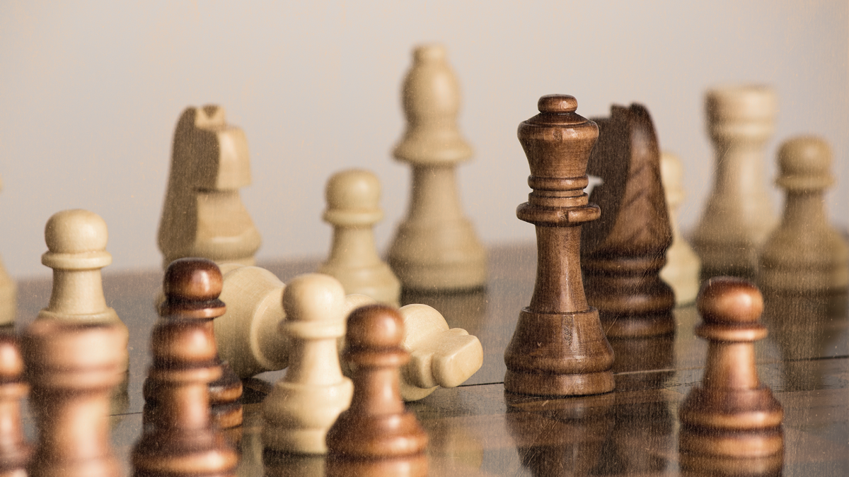 Wooden King on Chess Board Game Fantasy Pieces Photo Wallpaper