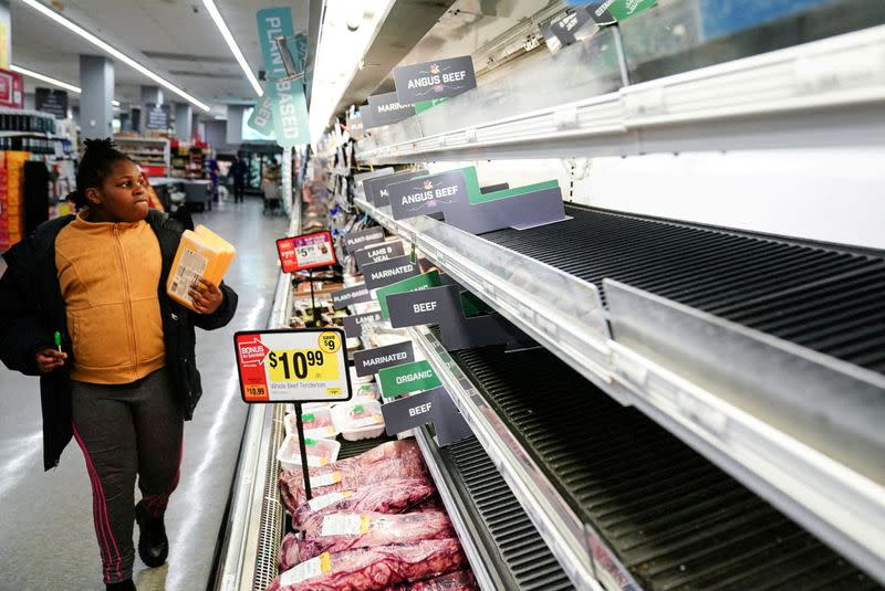 FILE PHOTO: Low stock store shelves in Washington