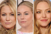 <b>Fresh Face</b> <br>Kate Hudson, Sienna Miller, and Amanda Seyfried look flawless with hardly any makeup on at the Golden Globes.