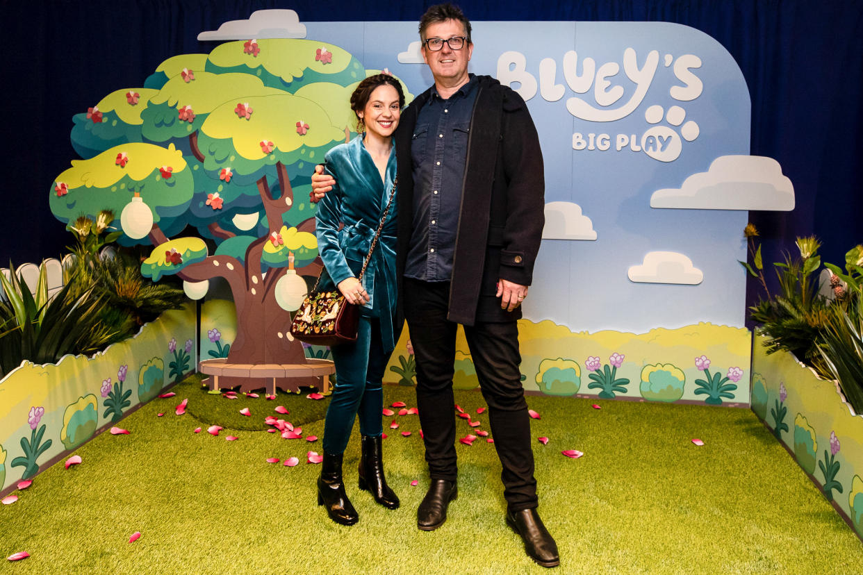 Zanetti finally met on-screen spouse Dave McCormack in person at New York City's Madison Square Garden, where they celebrated the premiere of Bluey's Big Play. (Photo: Matt Bishop/MSG Entertainment)