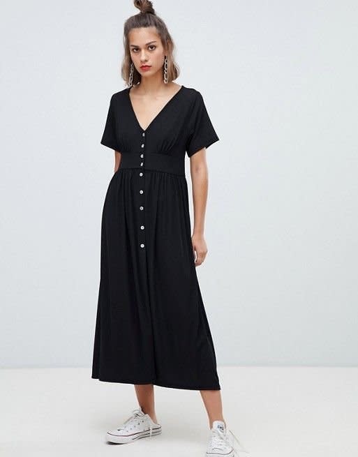 <strong><a href="https://us.asos.com/pullbear/pullbear-button-front-midi-dress/prd/10881182" target="_blank" rel="noopener noreferrer">Pull &amp; Bear midi dress with buttons</a>, $44</strong>