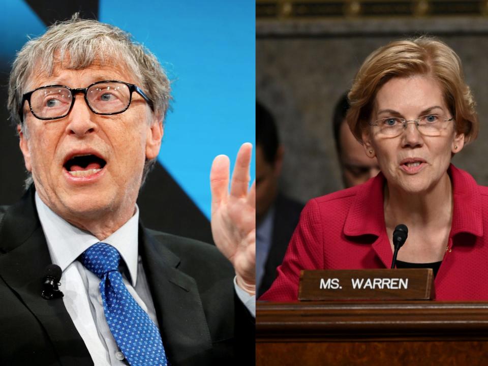 Bill Gates and Elizabeth Warren