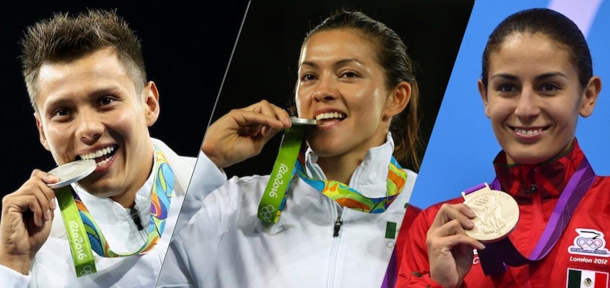 Germán Sánchez, María Espinoza y Paola Espinosa son tres medallistas mexicanos que no estarán en Tokio 2020. / Fotos: Getty Images