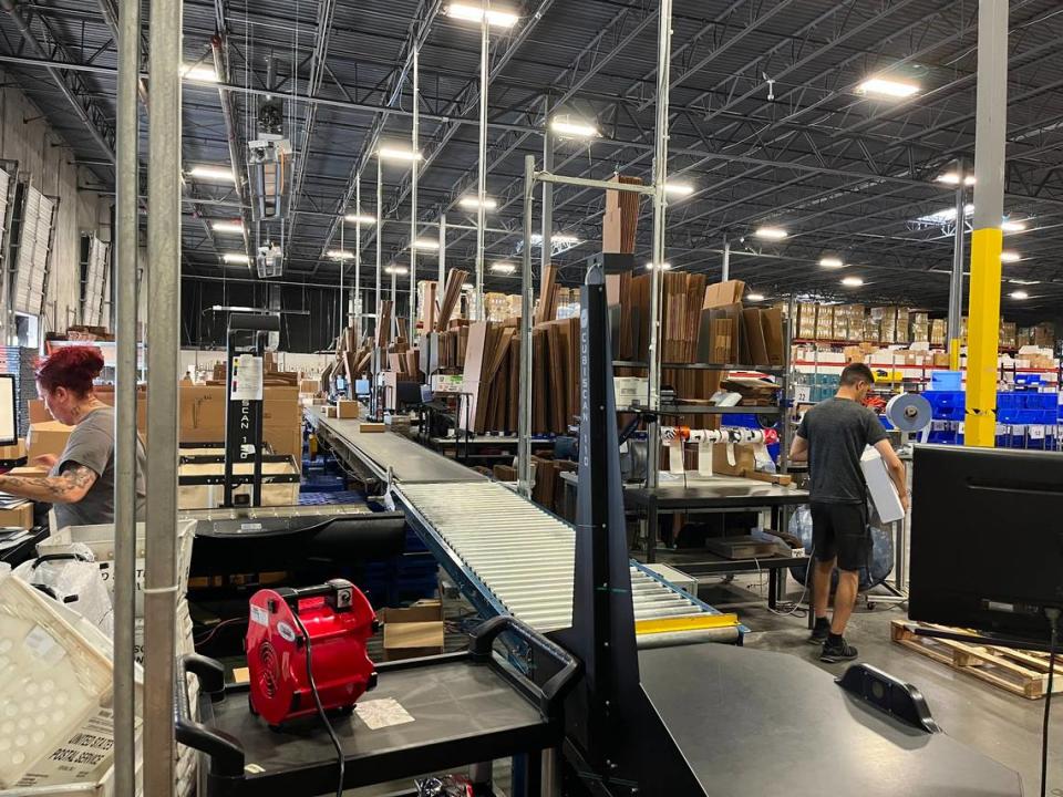 AMain Hobbies has 42 employees at its southwest Charlotte distribution center.