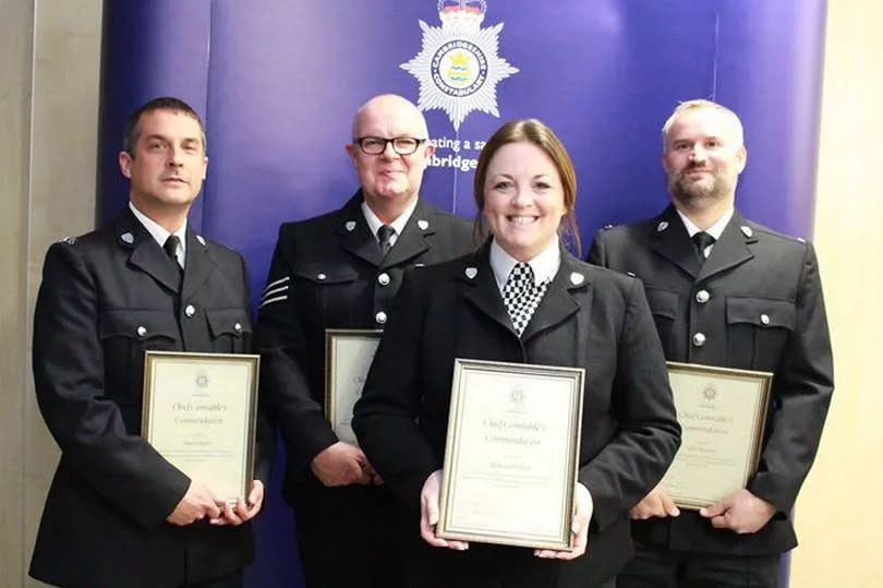 PC Emily Flach was commended for his actions at the scene of a suspected rape in Cambridge along with three other PCs -Credit:Cambridgeshire Police