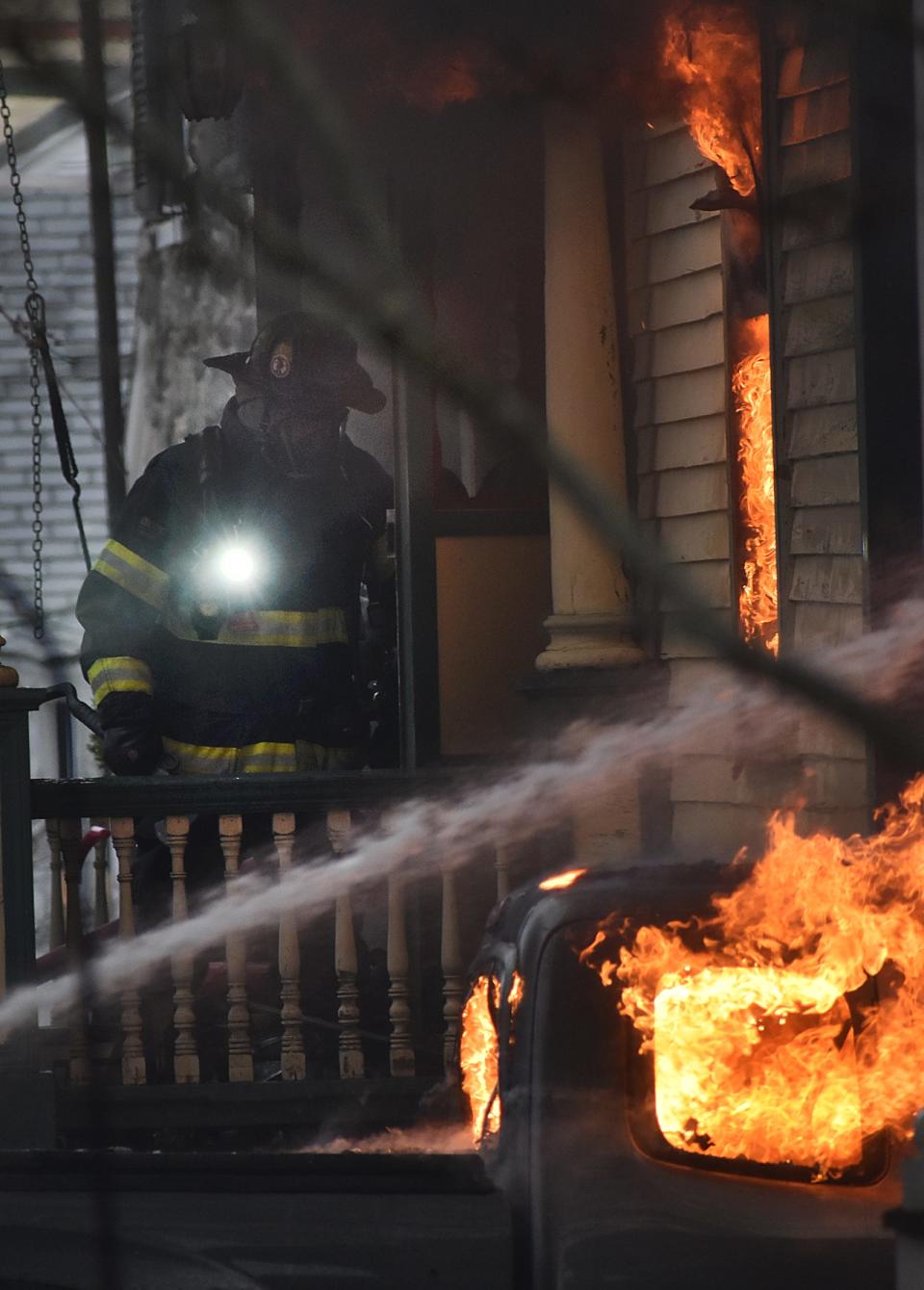 Fire at 528 High St. Sunday.