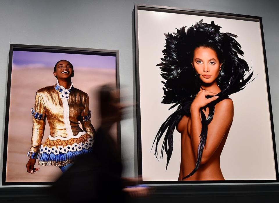 Patrick Demarchelier 'Gilt-Laden' of Naomi Campbell 1987 and 'Coque Feathers' of Christy Turlington 1987 