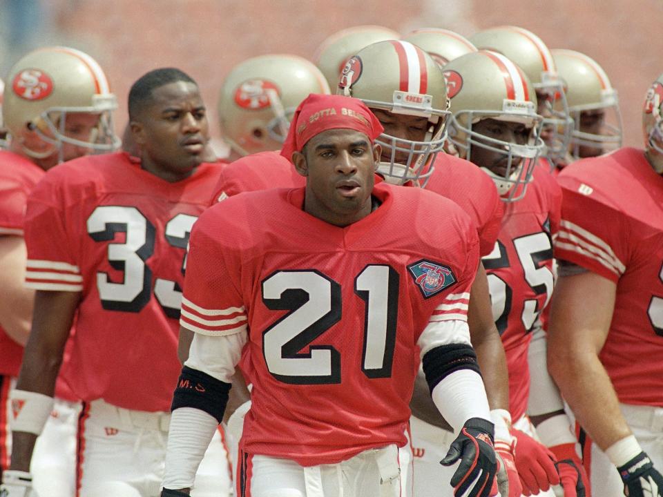 Deion Sanders with the San Francisco 49ers.