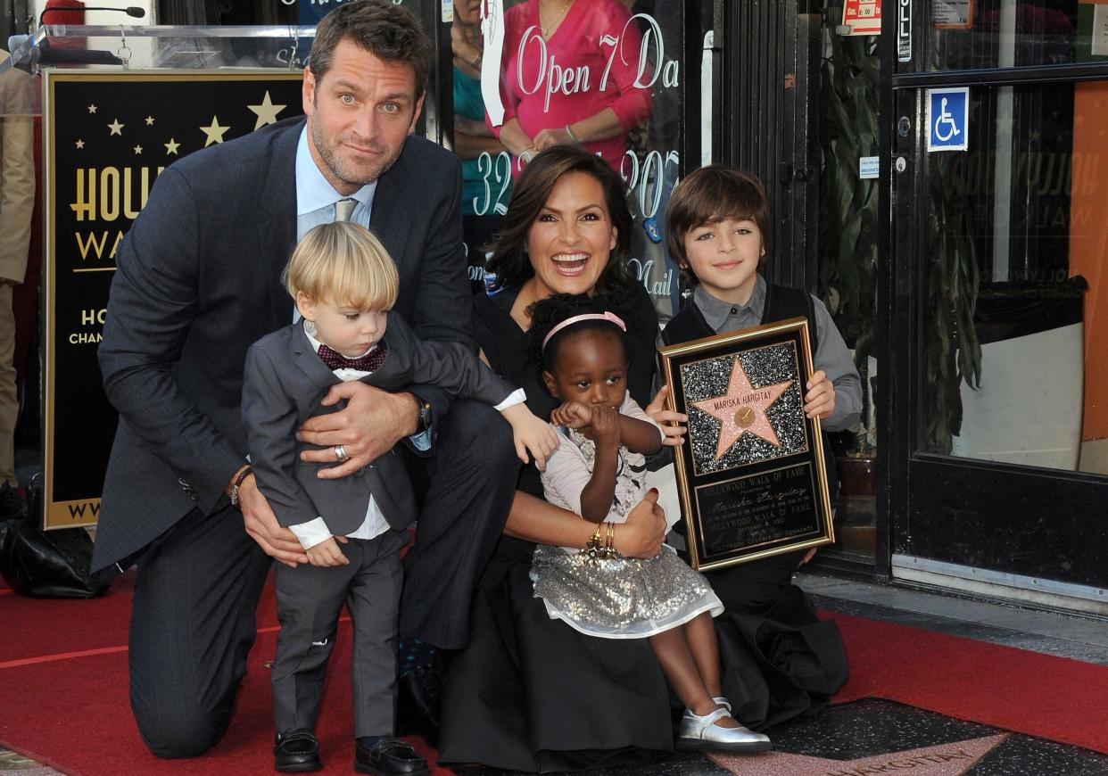 Peter Hermann, Andrew, Amaya, Mariska Hargitay and August attend Mariska Hargitay's star ceremony on The Hollywood Walk of Fame on Nov. 8, 2013. (Photo: Albert L. Ortega via Getty Images)