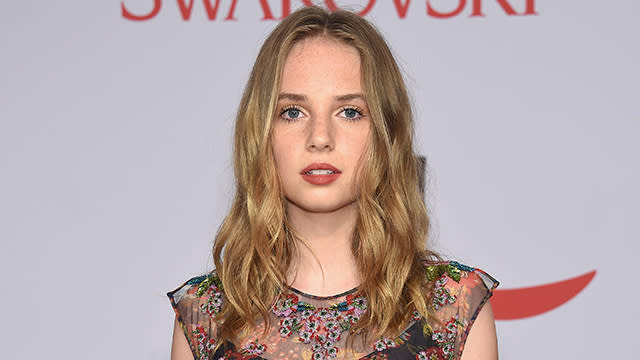 Move over Lily-Rose Depp! Looks like there's another celebrity daughter making a stunning high-fashion debut at one of the fashion world's most high-profile events. Maya Thurman-Hawke, the daughter of Uma Thurman and Ethan Hawke, walked the red carpet at the 2015 CFDA Fashion Awards in New York City on Monday night, looking pretty amazing in a floral Zac Posen dress. Keeping her hair down in a natural waves and showing off her freckles and bright-blue eyes, it's not hard to imagine modeling being effortless for the statuesque teenager. <strong>PHOTOS: A Pregnant Kim Kardashian Wore What to the 2015 CFDA Fashion Awards?!</strong> She was even accompanied by Zac Posen himself, who gushed about Maya on his Instagram. "My gorgeous date tonight," the designer wrote. Best of all, Maya clearly enjoyed herself on the red carpet, twirling around in her designer creation. Getty Images You're only 16 once! <strong>WATCH: Johnny Depp's 15-Year-Old Daughter Lily-Rose Is All Grown Up In a Crop Top</strong> Check out the video below to revisit Uma Thurman's iconic <em>Pulp Fiction</em> role, when ET visited the set a year before the film's release in 1993.