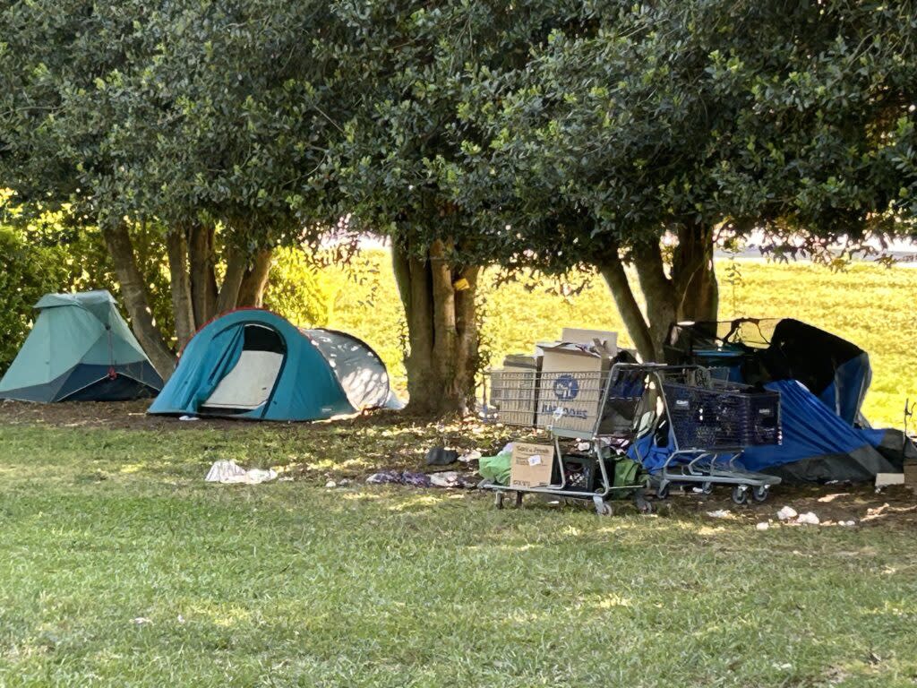 a tent encampment for homeless people