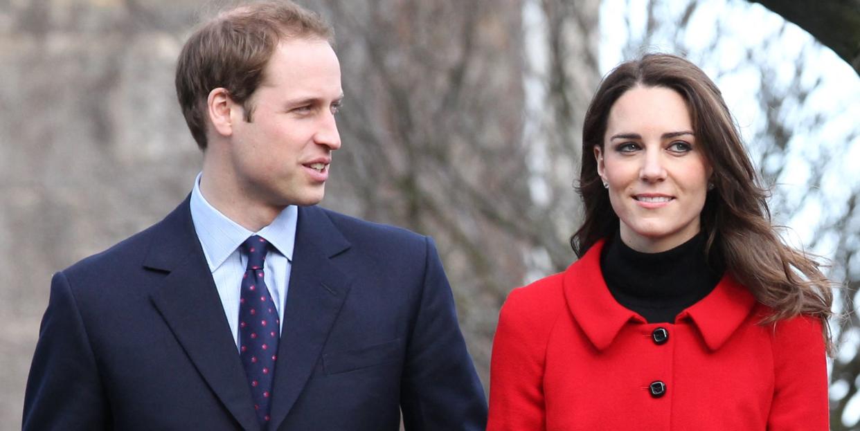 kate middleton and prince william on a visit to st andrews