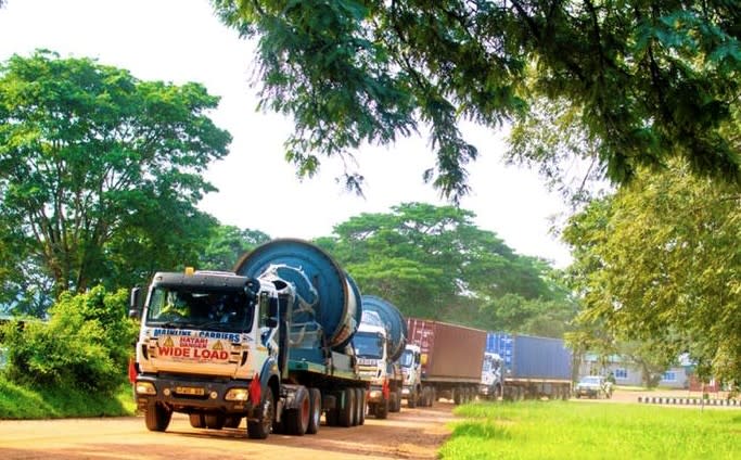 Figure 1:: New 360 tpd Ball Mills Arriving at Buckreef Gold Mine