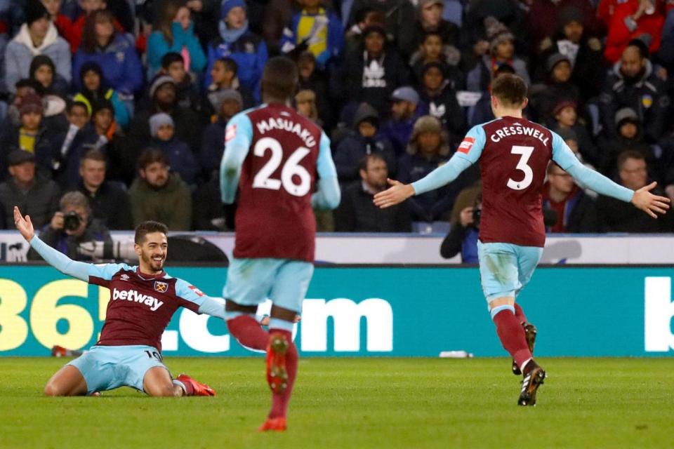 Milestone: Lanzini gives Moyes his 200th Premier League win at Huddersfield (PA)