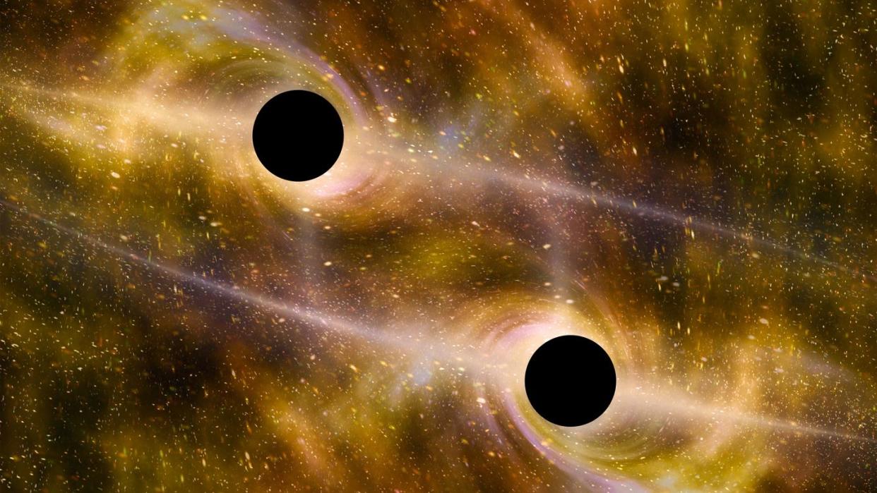 two black holes colliding