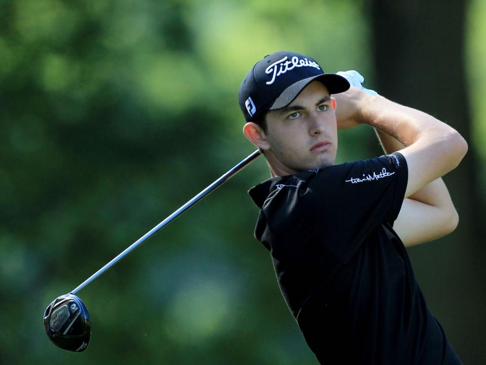 Patrick Cantlay plays a shot at the US Open at an amateur.