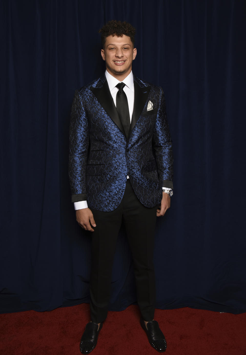 Patrick Mahomes II of the Kansas City Chiefs poses backstage at the 8th Annual NFL Honors at The Fox Theatre on Saturday, Feb. 2, 2019, in Atlanta. (Photo by Peter Barreras/Invision for NFL/AP Images)