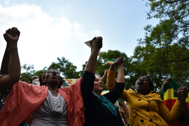 Worshippers took part in a 'Breakthrough prayer for Zimbabwe' gathering in Harare's Unity Square on Sunday