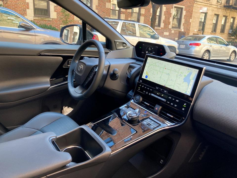 The cockpit of the 2023 Toyota bZ4X AWD Limited.