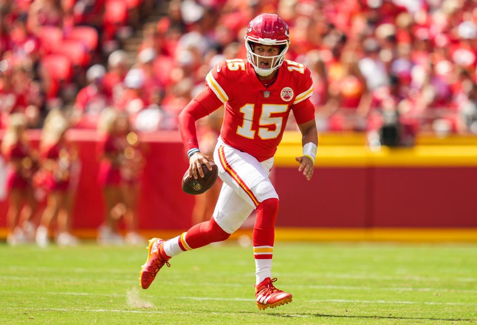 The Chiefs' Patrick Mahomes won't have Tyreek Hill on the receiving end of his passes this season, but that won't keep him from being Week 1's top-ranked fantasy quarterback.