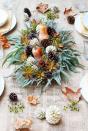 <p>Lean on the natural beauty of the season — pinecones, gourds and mossy greens — for a refreshing take on a standard floral bouquet. </p><p><em><a href="https://www.apieceofrainbow.com/diy-thanksgiving-table-decoration-centerpiece/" rel="nofollow noopener" target="_blank" data-ylk="slk:Get the tutorial at A Piece of Rainbow »;elm:context_link;itc:0;sec:content-canvas" class="link ">Get the tutorial at A Piece of Rainbow »</a></em></p>