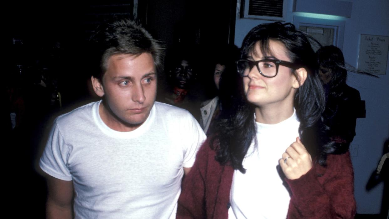 Emilio Estevez and Demi Moore got a lot of tabloid attention in the wake of the Brat Pack article. (Ron Galella Collection/Getty)