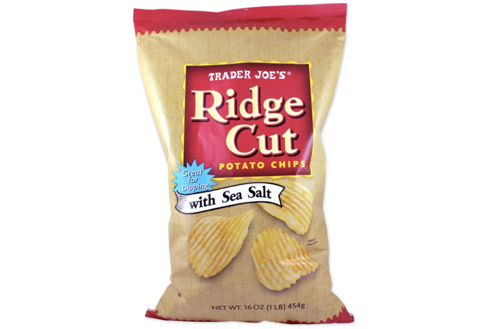 <p><a href="https://www.traderjoes.com/home/products/pdp/ridge-cut-potato-chips-with-sea-salt-091749" rel="nofollow noopener" target="_blank" data-ylk="slk:Shop Now;elm:context_link;itc:0;sec:content-canvas" class="link ">Shop Now</a></p><p>Best For Dipping: Trader Joe's Ridge Cut Potato Chips with Sea Salt</p><p>Trader Joe's</p><p>$3.99</p><span class="copyright">Trader Joe's</span>