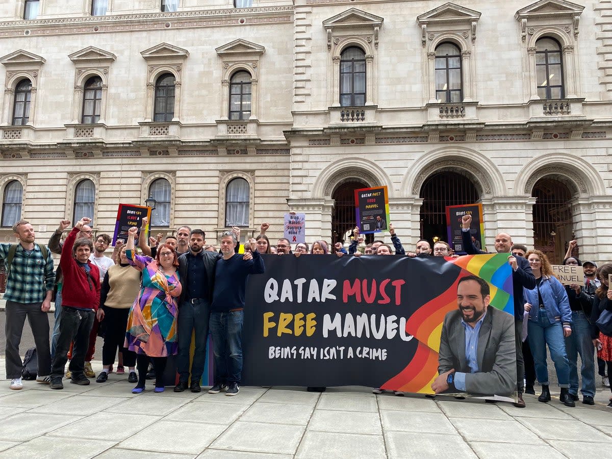 The rally was held outside the Foreign Office on Thursday (National Aids Trust)