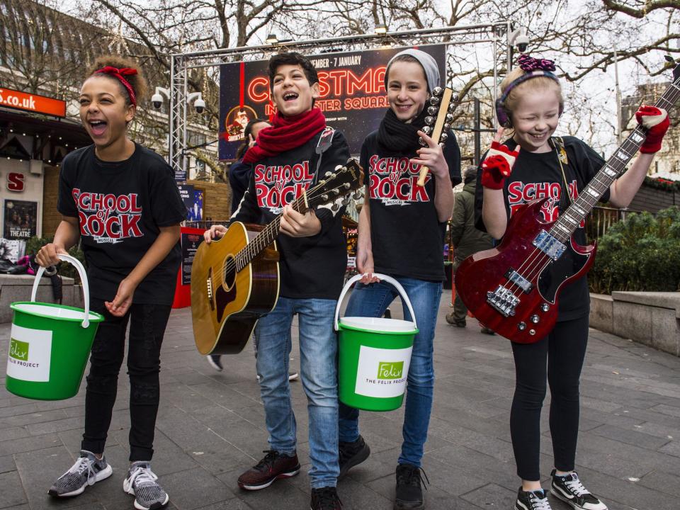 Cast from the hit London musical School of Rock entertained crowds to raise funds for The Felix Project: Lucy Young