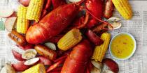 <p>Get the <strong><a href="https://www.delish.com/cooking/recipe-ideas/recipes/a47768/new-england-lobster-bake-recipe/" rel="nofollow noopener" target="_blank" data-ylk="slk:New England Lobster "Bake" recipe;elm:context_link;itc:0;sec:content-canvas" class="link ">New England Lobster "Bake" recipe</a></strong>. </p>