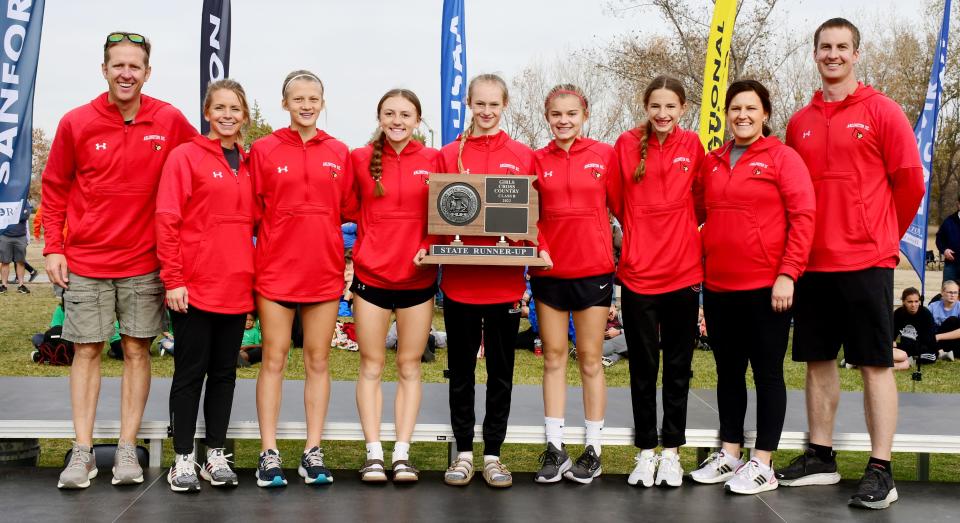 Arlington's girls finished second in Class B during the 2022 State High School Cross Country Championships on Saturday, Oct. 22, 2022 at Broadland Creek Golf Course in Huron.