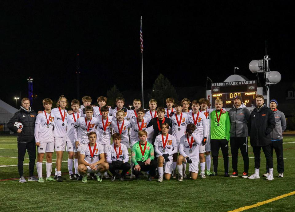 Palmyra boys' soccer lost the District 3 Class 3A title Thursday at Hersheypark Stadium.