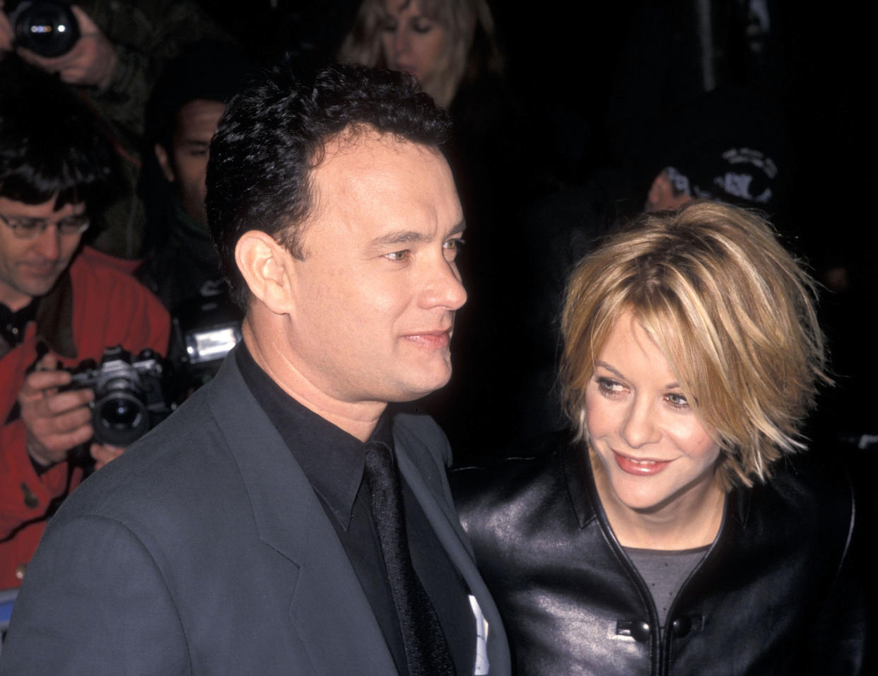 Tom Hanks y Meg Ryan en el estreno de 