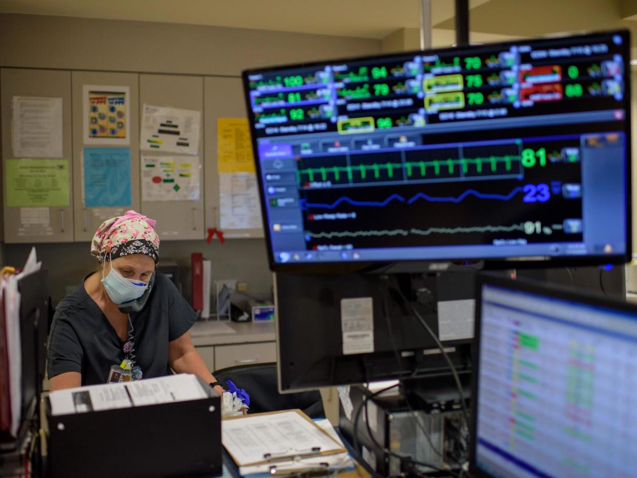 Data on hospital beds, staff, and levels of PPE were removed from public view after the Trump administration stripped the CDC of its control of the information: Mark Felix/AFP via Getty Images