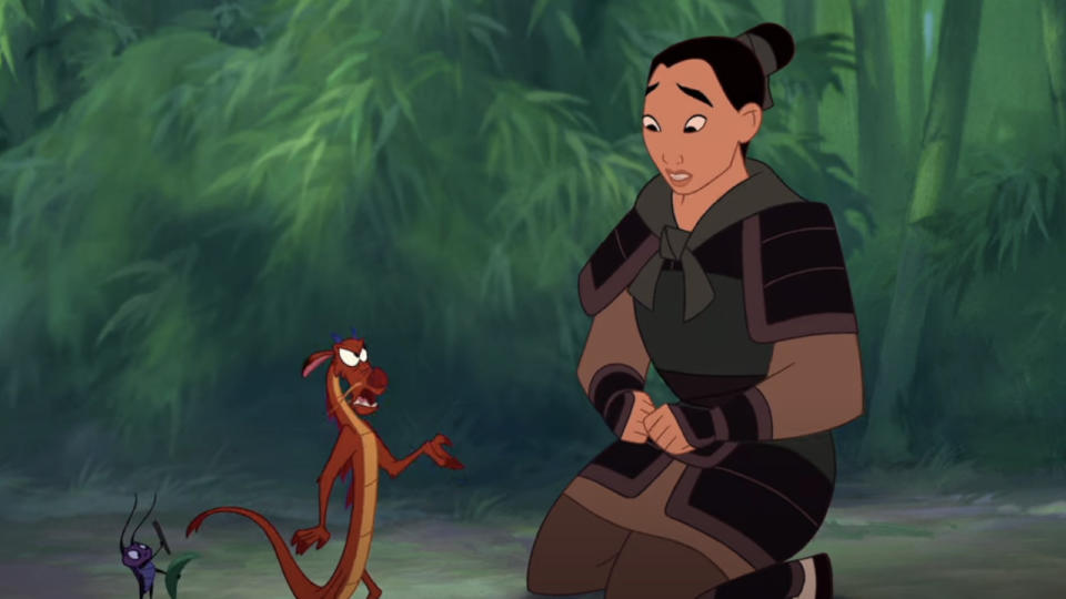 Mulan, Mushu and Cri-Kee in Mulan