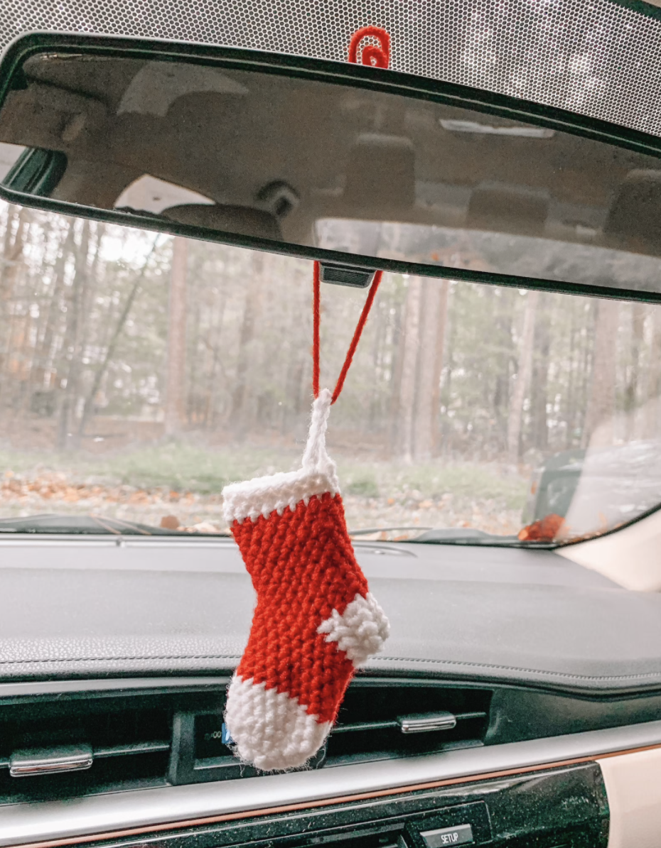 NetherlandCrafts Mini Christmas Stocking, christmas car decorations