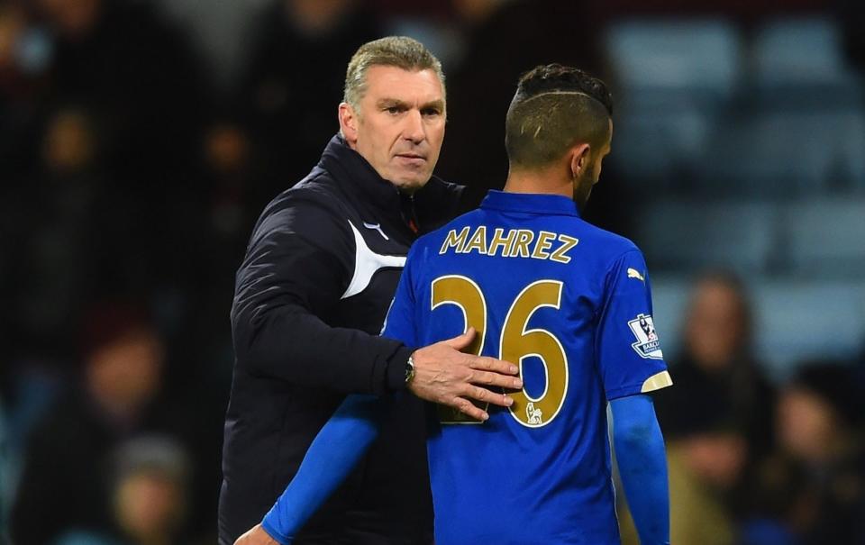 Nigel Pearson and Riyad Mahrez at Leicester in the 2014-15 season - Nigel Pearson: 'I'm known as a football hardman – but I'm an award-winning ballroom dancer' - Getty Images/Laurence Griffiths