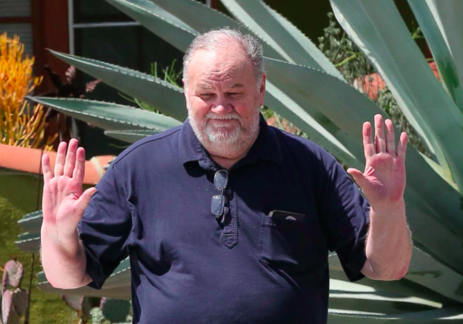 Meghan’s father Thomas Markle did not attend the wedding for health reasons (Picture: ABC)