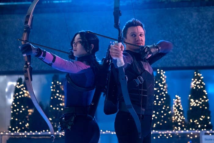 <div><p>"We went in for a general meeting and we were like, 'So, Trinh Tran [who is an executive producer], what are you working on at the moment?' And she said, 'Oh, it's <i>Hawkeye</i>. It's a show that introduces Kate Bishop,'" Bertie recalled. "We were sold from that moment. They were already getting to the end of pitches, but we just wanted to be involved in that pitch process. So, we didn't have much time, but we didn't care. So we rallied together our thoughts and ideas, and we pitched our little hearts out, and got the call that they liked it."</p></div><span> Chuck Zlotnick / Disney / Marvel</span>